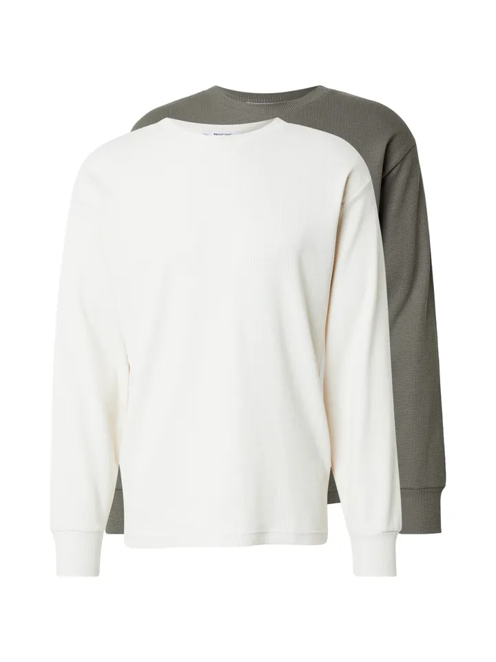 ABOUT YOU Camiseta 'Miko'  beige claro / gris oscuro
