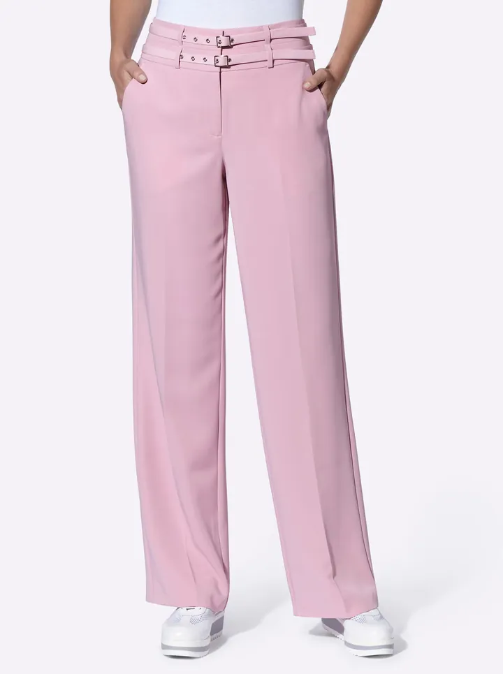 heine Pantalón de pinzas rosa