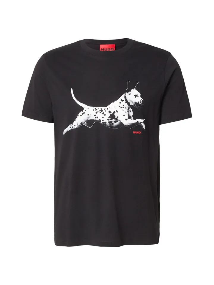 HUGO Camiseta 'Dirunn' negro / blanco