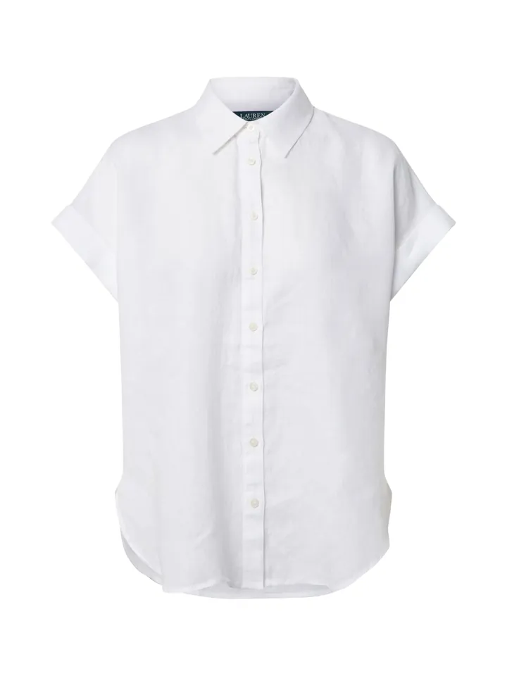 Lauren Ralph Lauren Blusa 'BROONO-SHORT SLEEVE-SHIRT' blanco