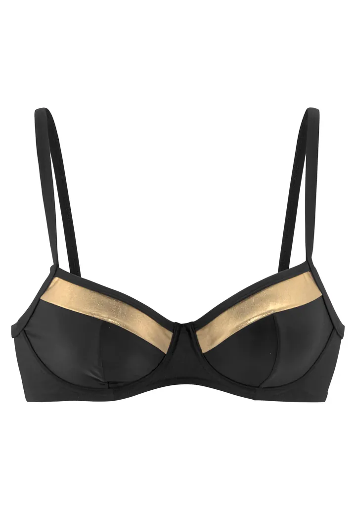 LASCANA Top de bikini oro / negro