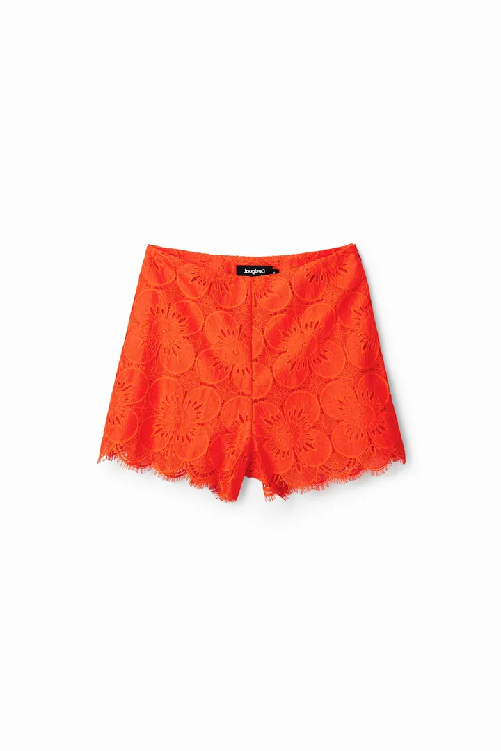 Desigual, Shorts encaje retro, Rojo, 34