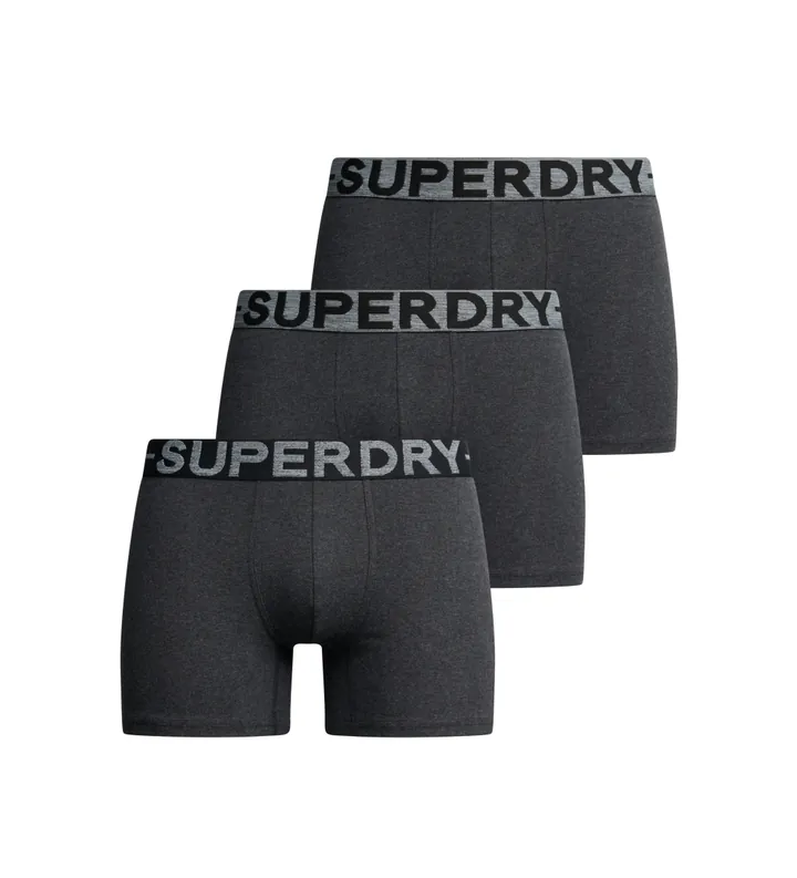 Superdry para hombre. M3110452C Pack de 3 Bóxers Diseño gris (L), Homewear, Algodón