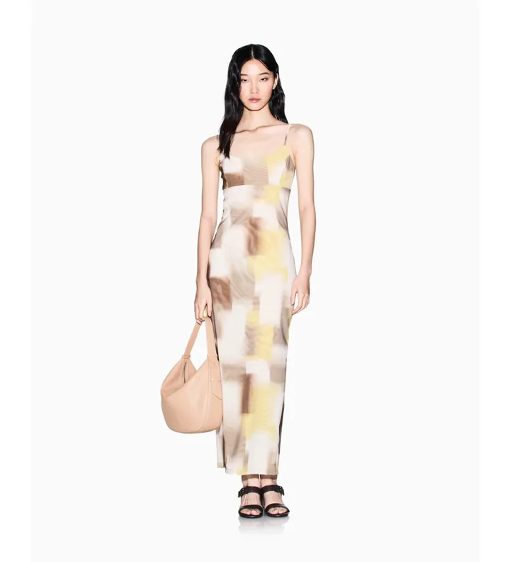A|X Armani Exchange para mujer. XW002054AF21292F1060 Vestido Bodycon Finn beige (XS), Casual, Fiesta, Poliamida, Sin mangas / Tirantes