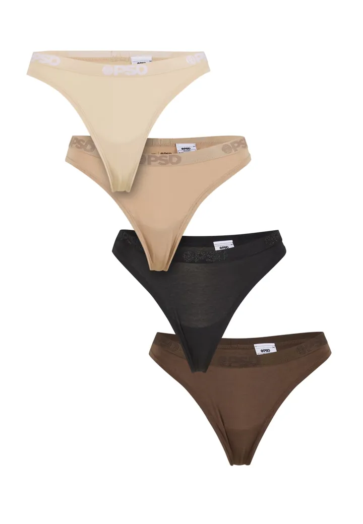 PSD Tanga 'Earth' beige / beige claro / marrón / negro