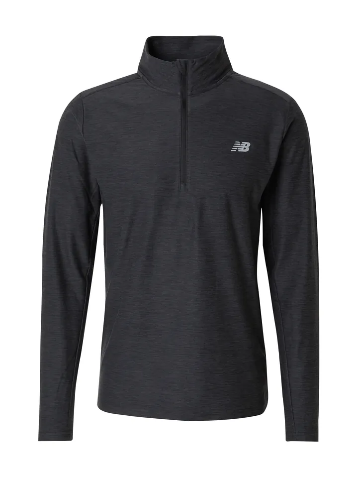 new balance Camiseta funcional 'Space Dye' gris claro / negro moteado