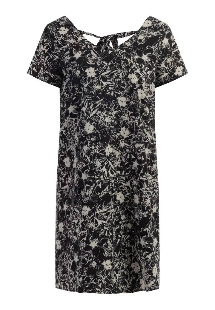 Usha Vestido de verano gris claro / negro