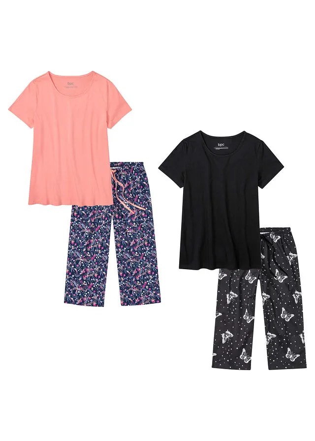 Pijama capri de algodón puro (2 unidades)