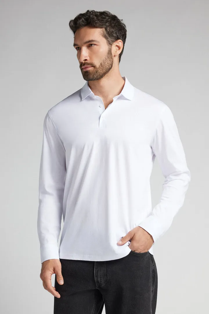 Intimissimi Polo de algodón mercerizado filo Premium Hombre Azul Tamaño L