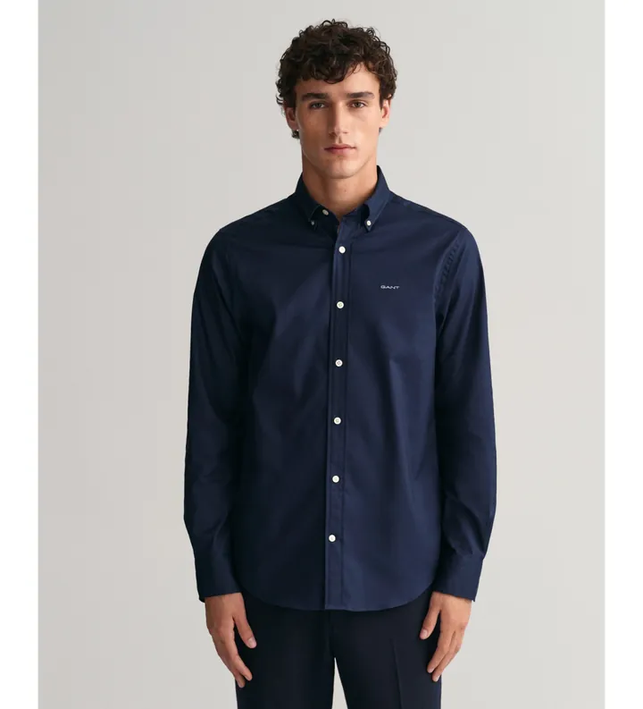 Gant para hombre. 3000300 Camisa Pinpoint Oxford Regular Fit marino (3XL), Casual, Algodón, Manga larga