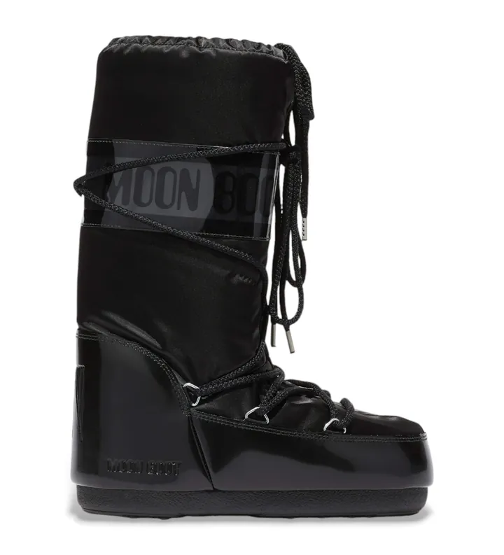 Moon Boot para mujer. 80D1401680 Botas Icon Glance negro (35/38), Plano, Ninguno, Casual, Nieve