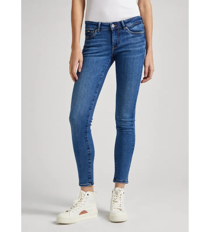Pepe Jeans para mujer. PL204583XW6 Jeans Skinny Tiro Bajo azul (25/30), Casual, Algodón, Denim