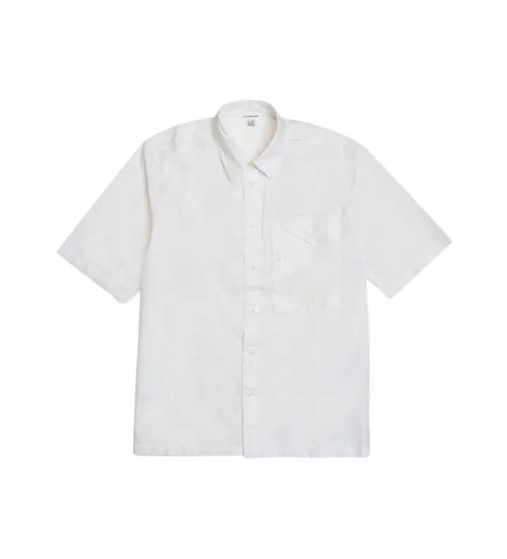 C.P. Company para hombre. 18CMSH249A005328G Camisa Bolsillo blanco (M), Casual, Algodón, Manga corta