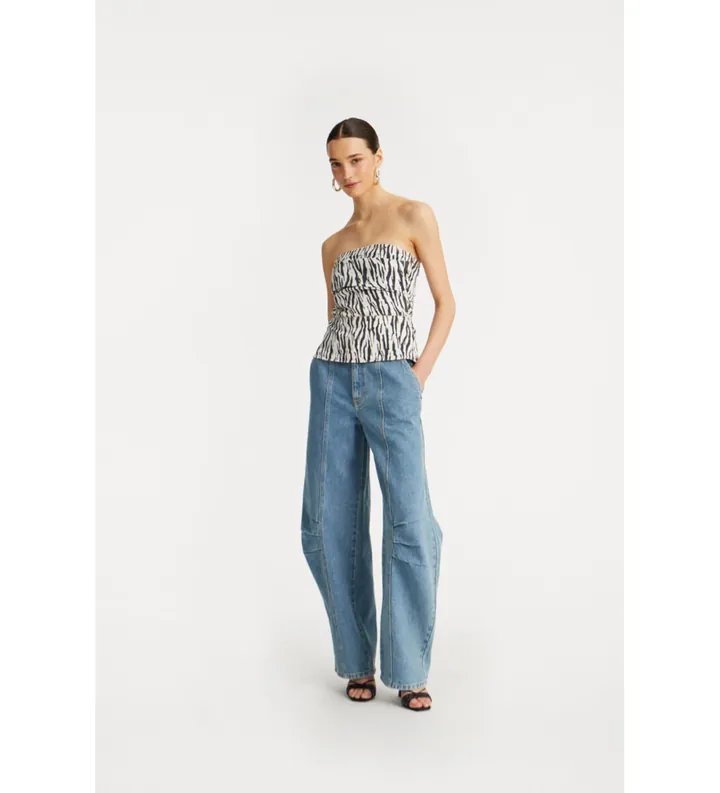 Rotate para mujer. 1140723054 Pantalones cargo Cassandria azul (34), Casual, Denim, Algodón Orgánico, Sostenible
