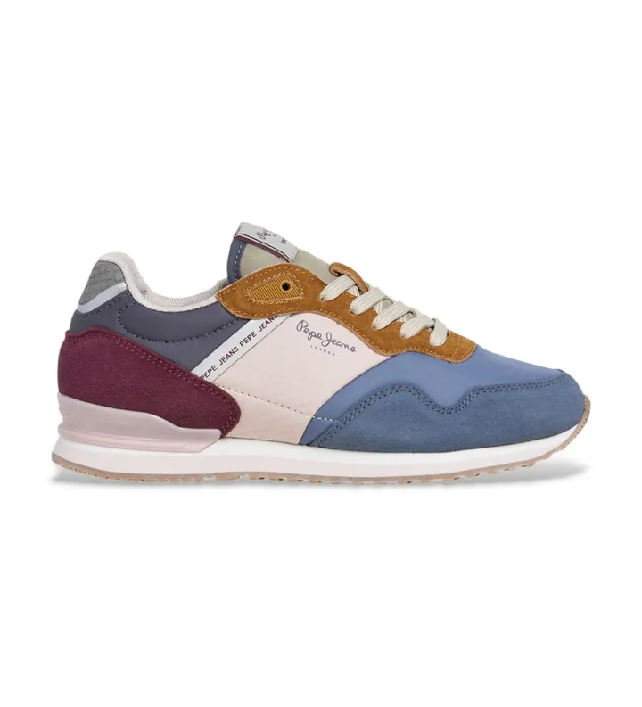 Pepe Jeans para mujer. PLS400007 Zapatillas de Piel London Logo multicolor (38), Plano, Cordones, Casual