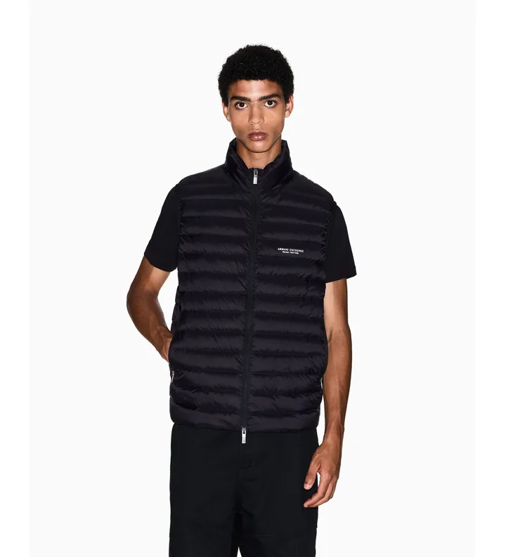 A|X Armani Exchange para hombre. XM001576AF16927UC001 Chaleco Down Waistcoat negro (L), Casual, Poliamida