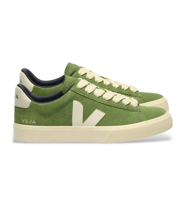 VEJA para mujer. CP0320525 Zapatillas de piel Campo verde (38), Plano, Cordones, Casual