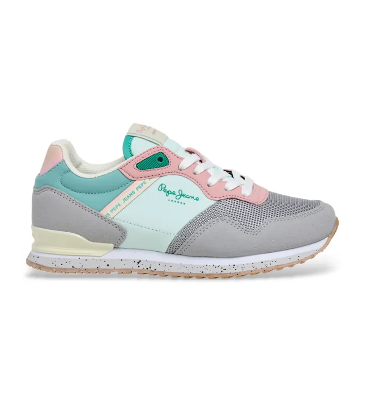 Pepe Jeans para mujer/niña. PGS400015 Zapatillas London Bubble gris (36), Plano, Cordones, Casual, moda infantil