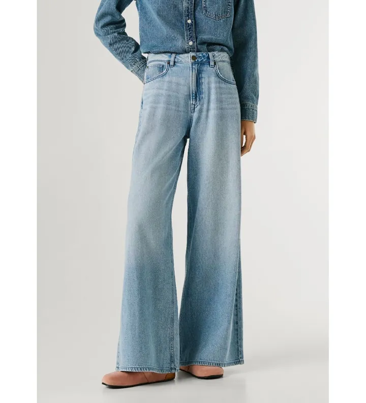 Pepe Jeans para mujer. PL20474042W0 Jeans Wide Leg Uhw Jaimy azul (25/32), Casual, Algodón, Denim