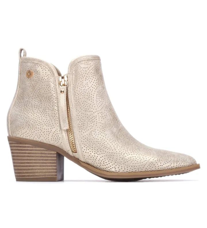 Xti para mujer. 14526606-ORO Botines 145266 dorado (36), 3 a 5cm, Cremallera, Casual