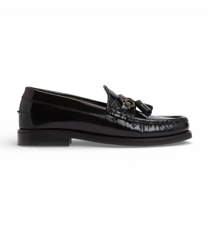 Barbour para mujer. LFO0784 Mocasines de Piel Jen negro (37), Plano, Ninguno, Casual, Fiesta, Clásico