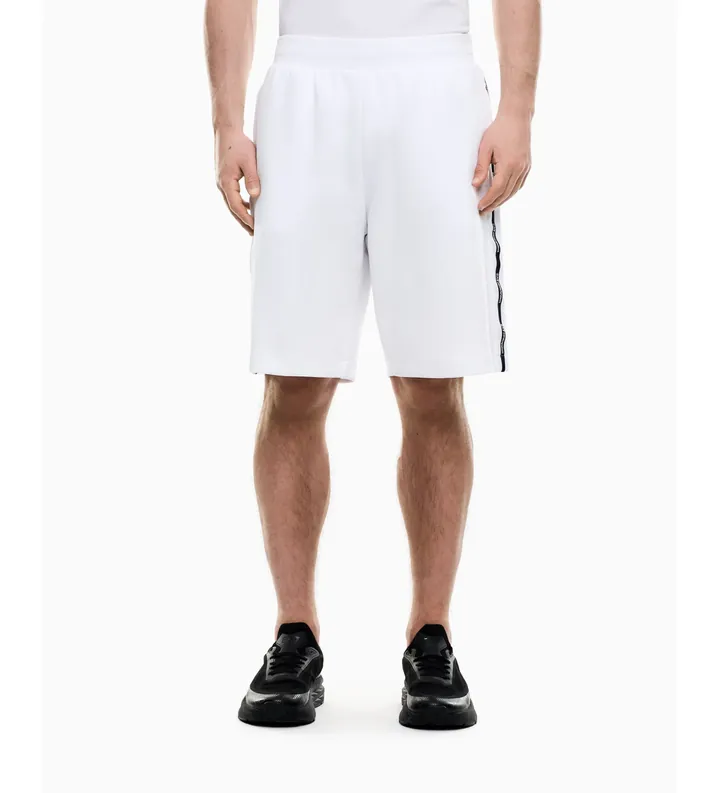 EA7 para hombre. 7M001481_AF12660 Bermudas Logo Series en interlock blanco (3XL), Casual, Deportivo, Algodón