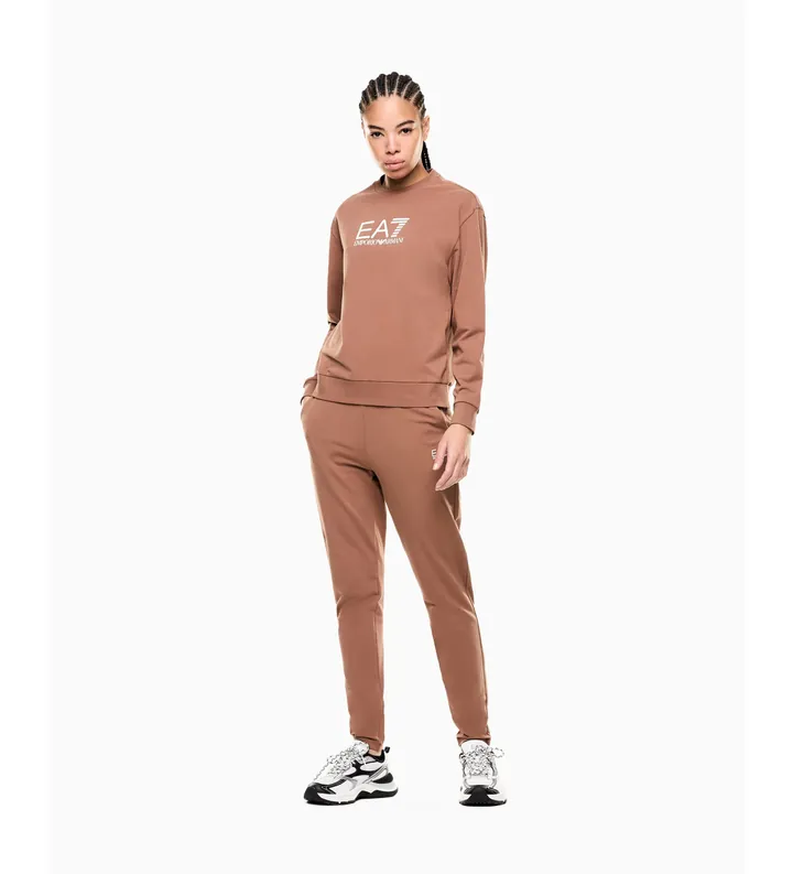 EA7 para mujer. 7W000115_AF13135 Chándal Tracksuits W marrón (L), Casual, Deportivo, Algodón, Running, Sportswear, Multideporte, Manga larga