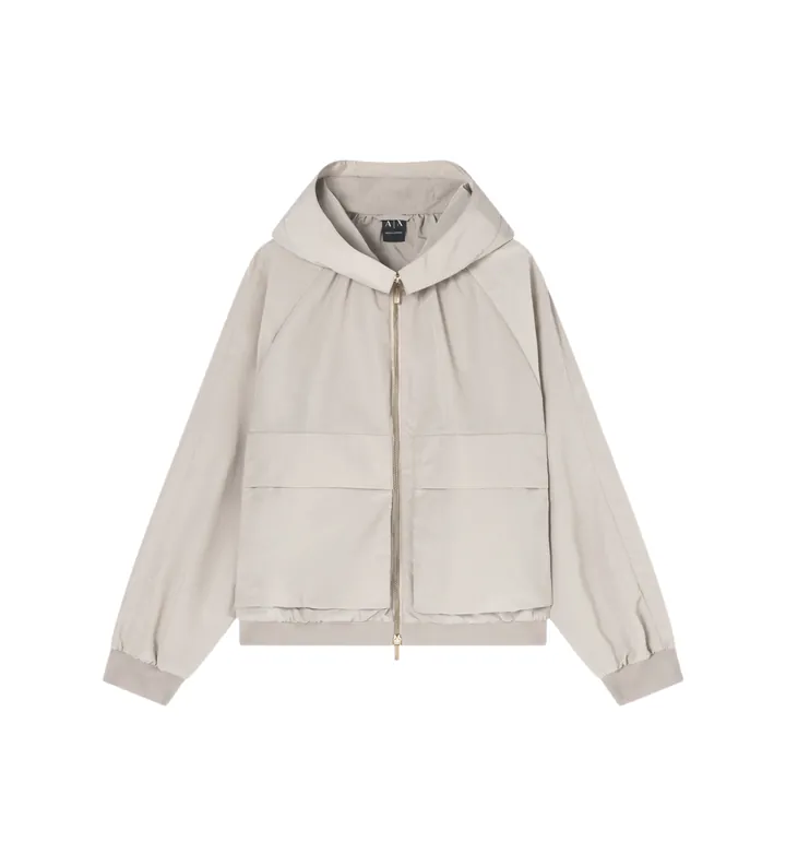 A|X Armani Exchange para mujer. XW001932AF21526U6223 Cortavientos ligero beige (L), Casual, Poliéster