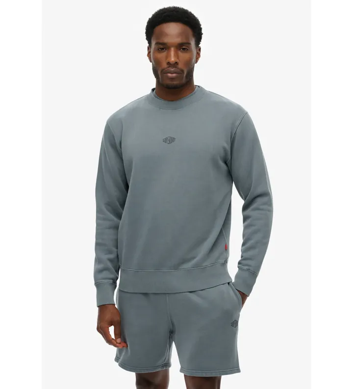 Superdry para hombre. M2014441A Sudadera Micro logo azul (L), Casual, Algodón