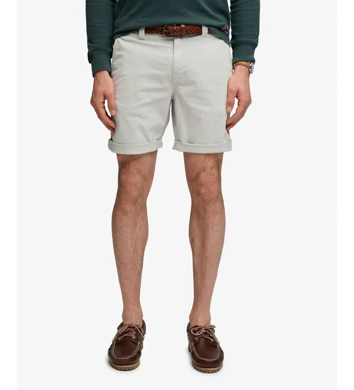 Superdry para hombre. M7110497A Pantalón Corto Utility Chino gris (30), Casual, Algodón
