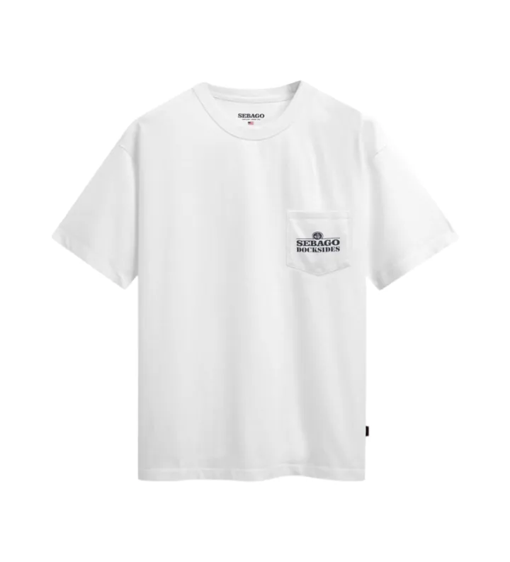 Sebago unisex. 75121SW Camiseta Atlantictide blanco (L), Casual, Algodón, Manga corta