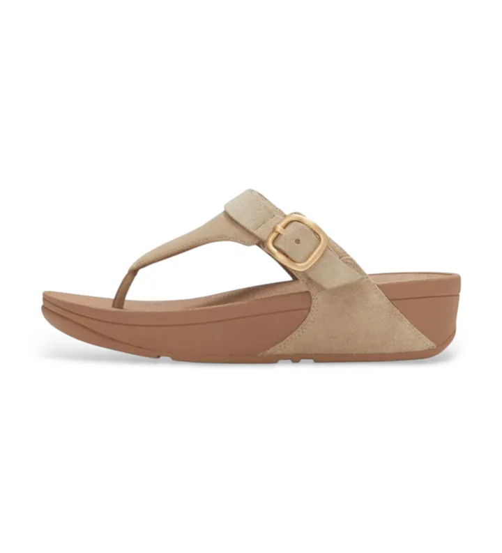 Fitflop para mujer. A4J-923 Sandalias de Piel Lulu Buckle marrón (36), Beige, Plano, Ante, Hebilla, Casual