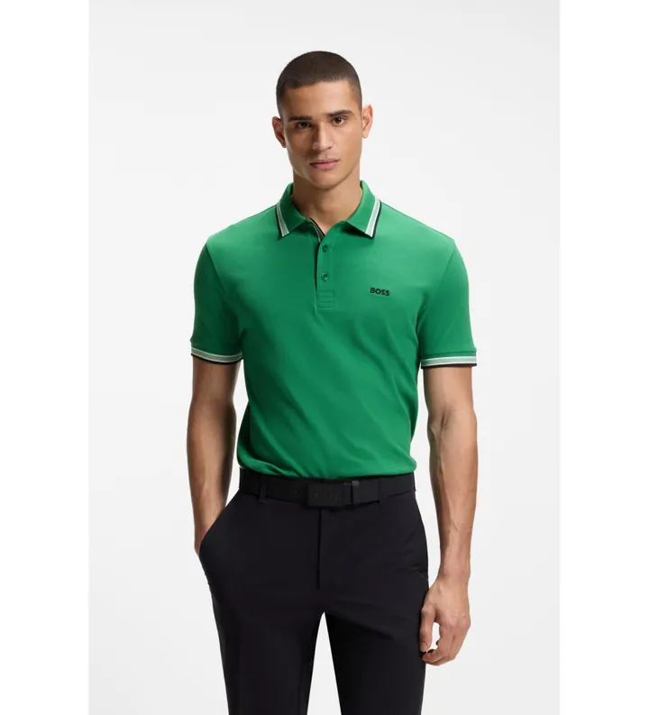 BOSS para hombre. 50469055 Polo Paddy verde (XS), Casual, Algodón, Manga corta