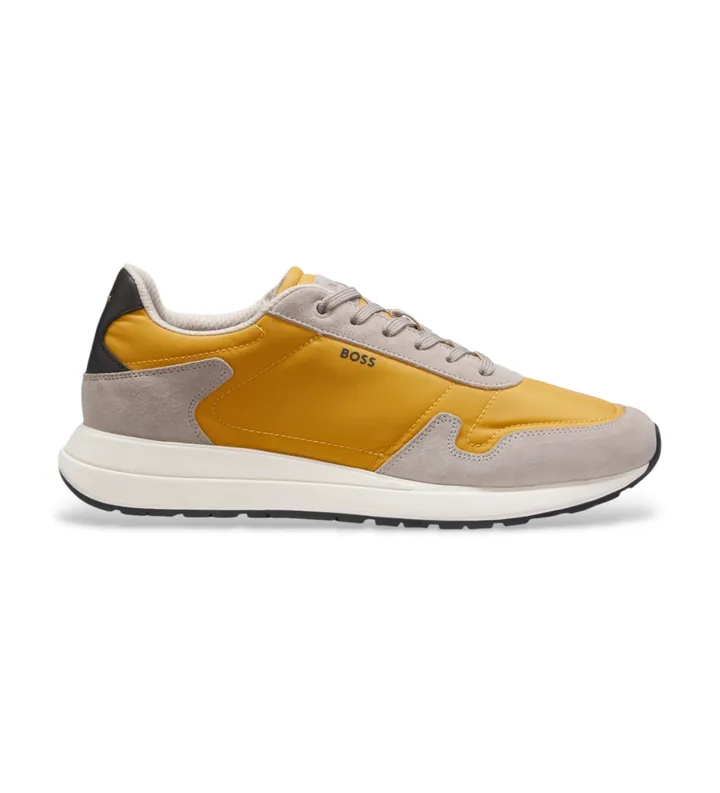 BOSS para hombre. 50568945 Zapatillas Vinston Runn amarillo (39), Plano, Cordones, Casual
