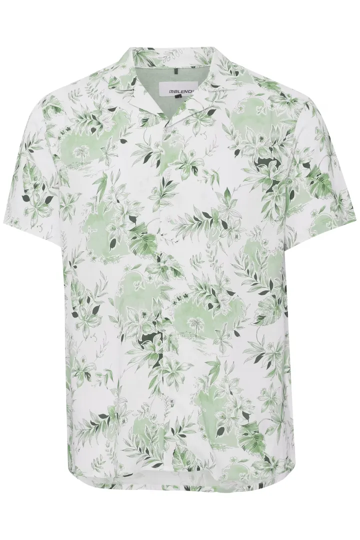 BLEND Camisa verde / verde claro / blanco