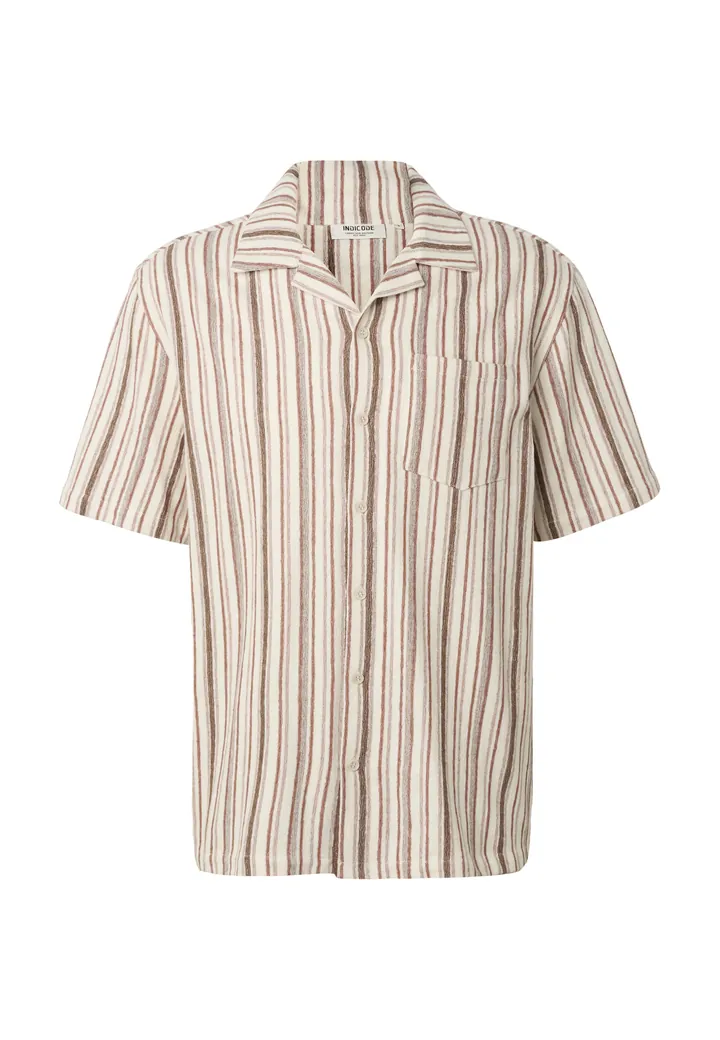 INDICODE JEANS Camisa 'Amari' beige / marrón