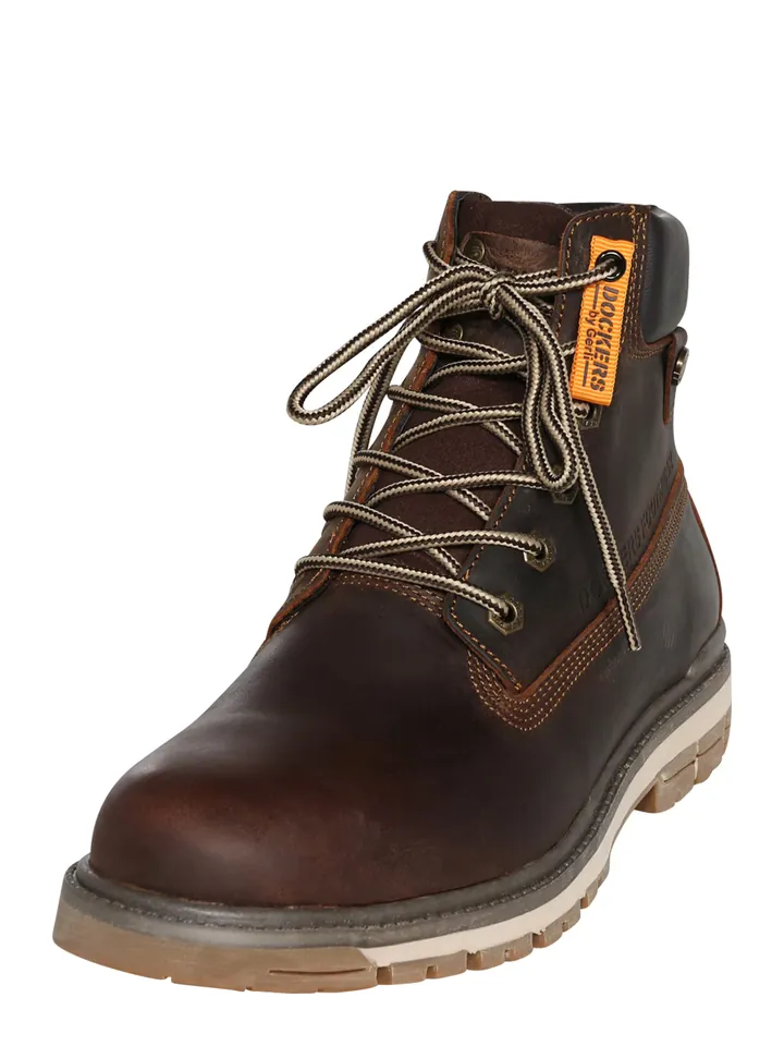 Dockers by Gerli Botas con cordones marrón oscuro / naranja
