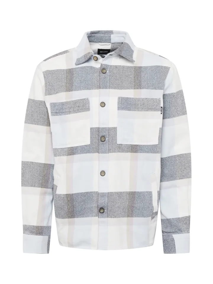 Only & Sons Camisa 'ONSQuin' azul noche / azul claro / rosa pastel / blanco