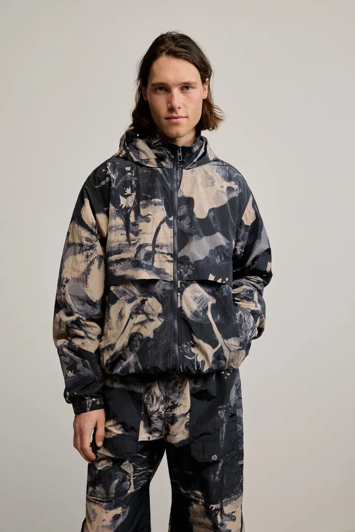 Desigual, Chaqueta estampada gaugin, Hombre, Poliamida, Negro, L