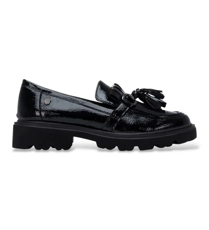 Carmela para mujer. 16437901-NEGRO Mocasines de Piel 164379 negro (36), 3 a 5cm, Ninguno, Casual, Clásico, Charol