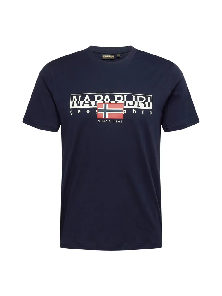 NAPAPIJRI Camiseta 'S-Aylmer' marino / rojo claro / blanco