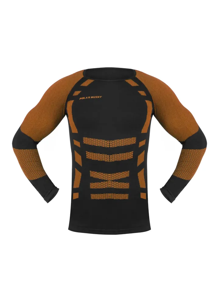 Polar Husky Camiseta térmica 'Super Active Ride' naranja oscuro / negro
