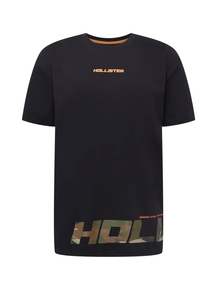 HOLLISTER Camiseta  marrón / oliva / naranja / negro