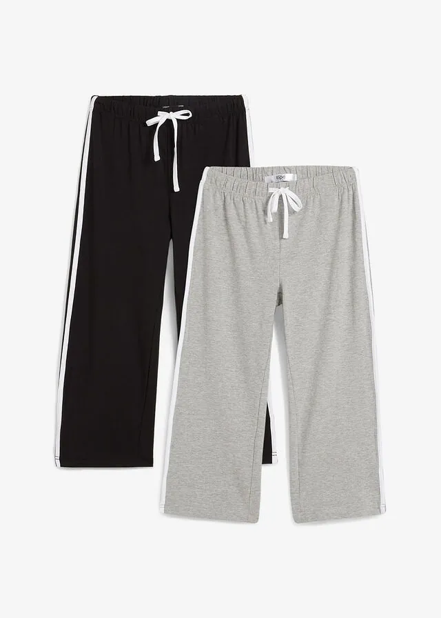 Pantalón capri de algodón con elástico (2 unidades)