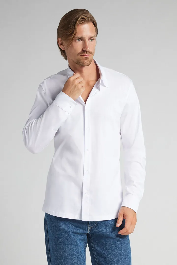 Intimissimi Camisa de Algodón Mercerizado filo Premium Hombre Azul Tamaño L