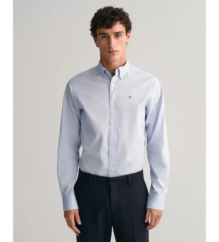 Gant para hombre. 3000300 Camisa Oxford Pinpoint Regular Fit azul (3XL), Casual, Fiesta, Algodón, Clásico, Manga larga, Sostenible