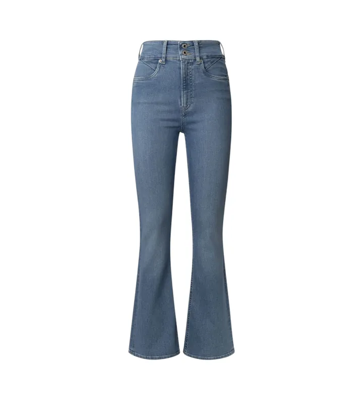 Pepe Jeans para mujer. PL205010ND0 Jeans Flare Contour Uhw azul (27/32), Casual, Algodón, Denim