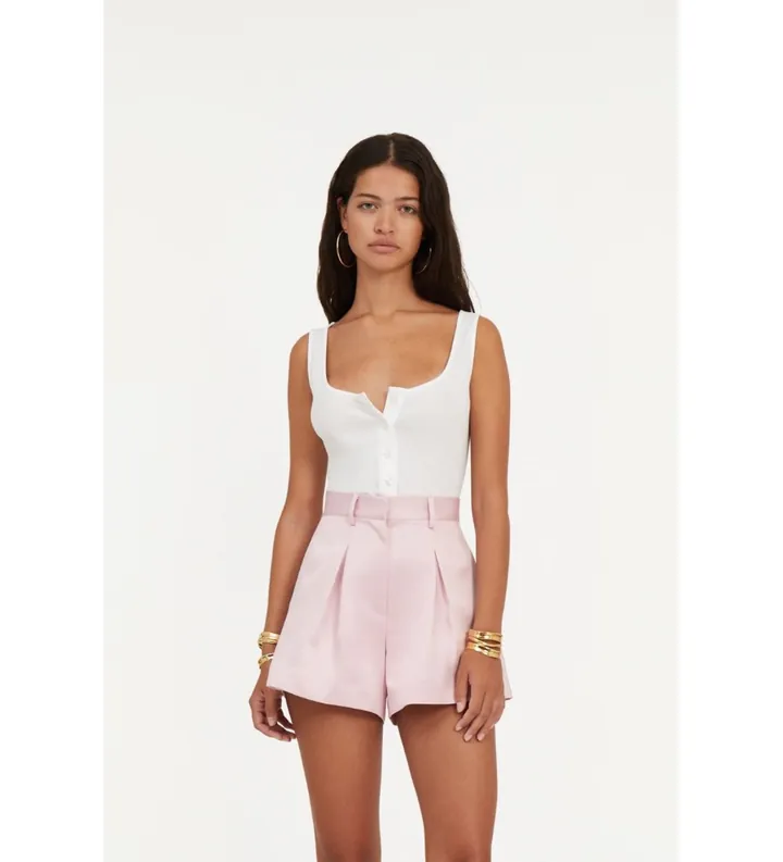 Rotate para mujer. 113787400 Camiseta con botones blanco (34), Casual, Sin mangas / Tirantes, Algodón Orgánico, Sostenible