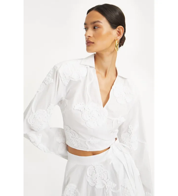 Rotate para mujer. 114546400 Camisa Corta Willow blanco (36), Casual, Manga larga, Algodón Orgánico, Sostenible