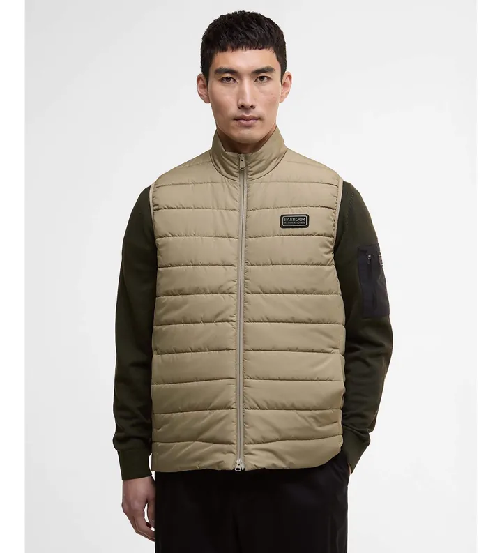 Barbour international para hombre. MGI0300 Chaleco Aldon beige (M), Casual, Poliéster